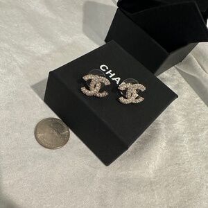CHANEL SILVER EARRINGS AUTHENTIC